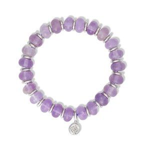 Kendra Scott Rebecca Beaded Stretch Bracelet in Purple Amethyst